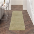 Pemberly Row Contemporary 8' Runner Green Gold Fabric Area Rug