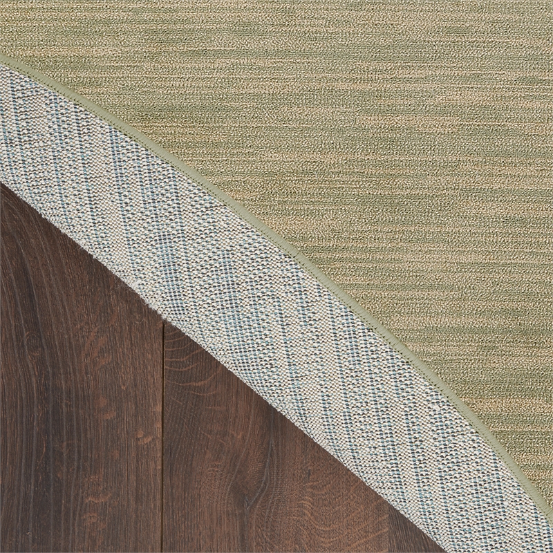 Pemberly Row Contemporary 4' x Round Green Gold Fabric Area Rug