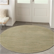 Pemberly Row Contemporary 4' x Round Green Gold Fabric Area Rug