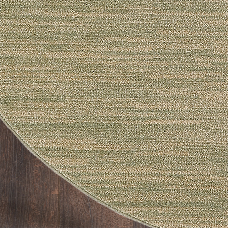 Pemberly Row Contemporary 6' x Round Green Gold Fabric Area Rug