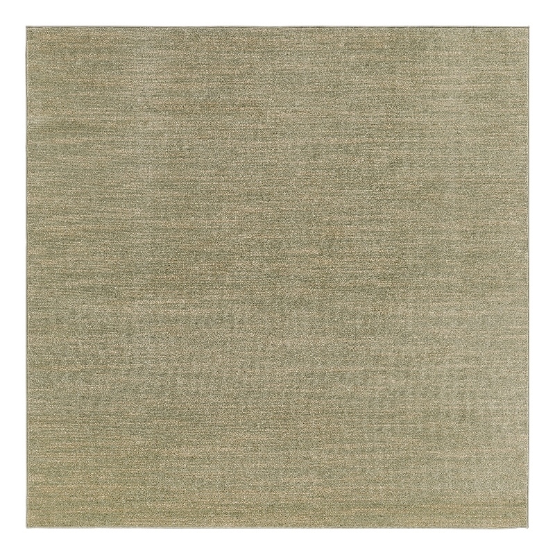 Pemberly Row Contemporary 7' x Square Green Gold Fabric Area Rug