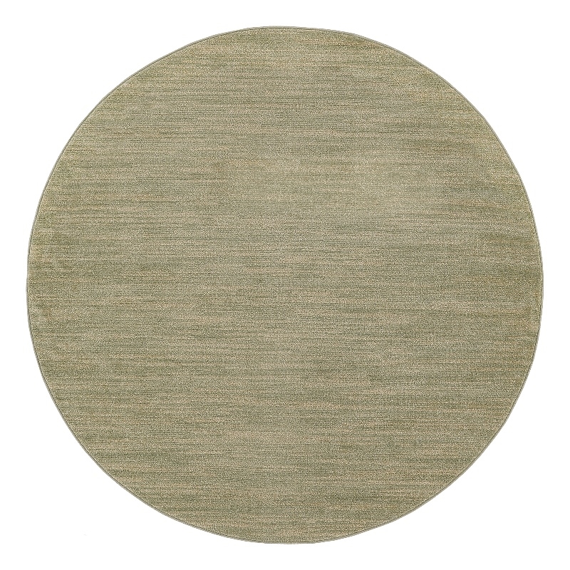 Pemberly Row Contemporary 8' x Round Green Gold Fabric Area Rug