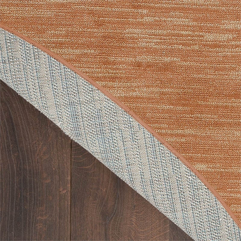 Pemberly Row Modern / Contemporary 4' x Round Rust Fabric Area Rug