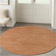 Pemberly Row Modern / Contemporary 4' x Round Rust Fabric Area Rug