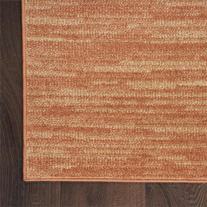 Pemberly Row Modern / Contemporary 8' Runner Rust Fabric Area Rug