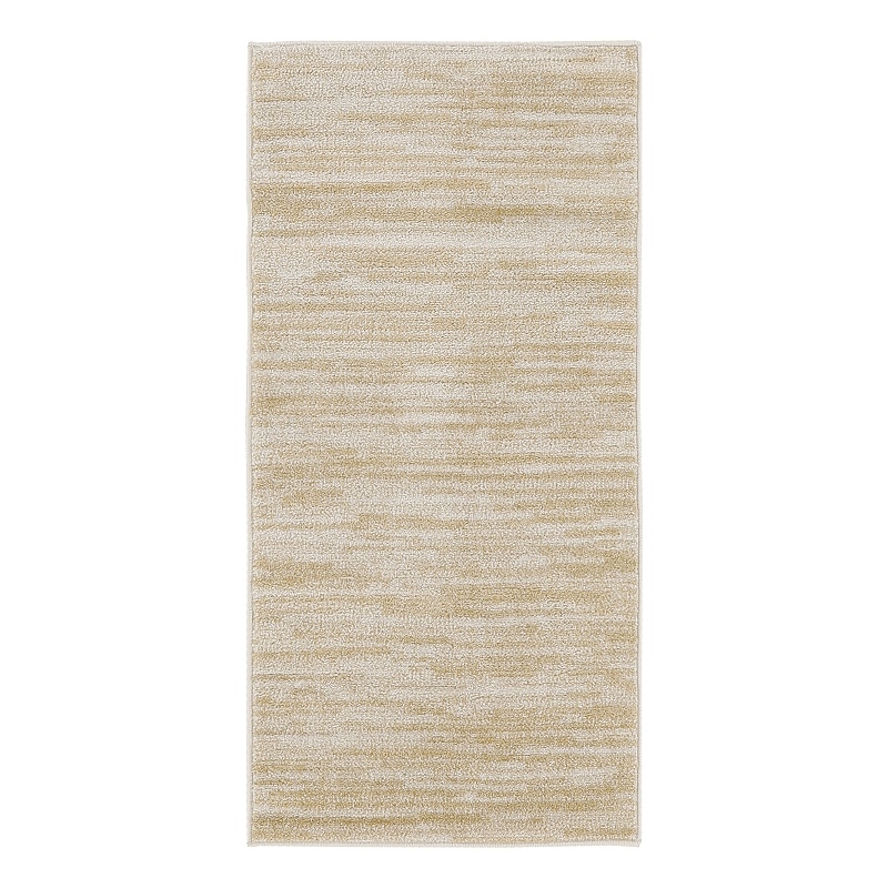 Pemberly Row Contemporary 2' x 4' Ivory Gold Fabric Area Rug
