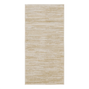Pemberly Row Contemporary 2' x 4' Ivory Gold Fabric Area Rug