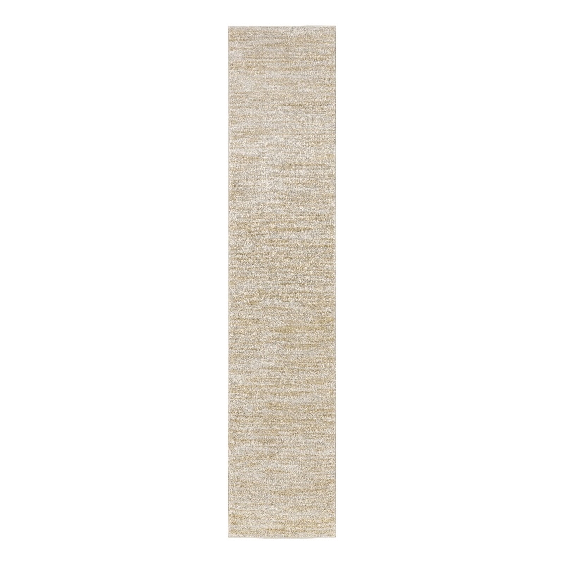Pemberly Row Contemporary 8' Runner Ivory Gold Fabric Area Rug