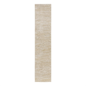 Pemberly Row Contemporary 8' Runner Ivory Gold Fabric Area Rug
