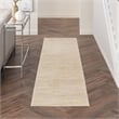 Pemberly Row Contemporary 10' Runner Ivory Gold Fabric Area Rug