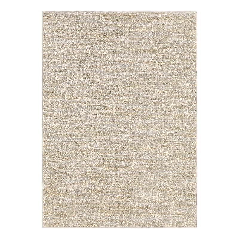 Pemberly Row Contemporary 4' x 6' Ivory Gold Fabric Area Rug