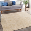 Pemberly Row Contemporary 7' x Square Ivory Gold Fabric Area Rug