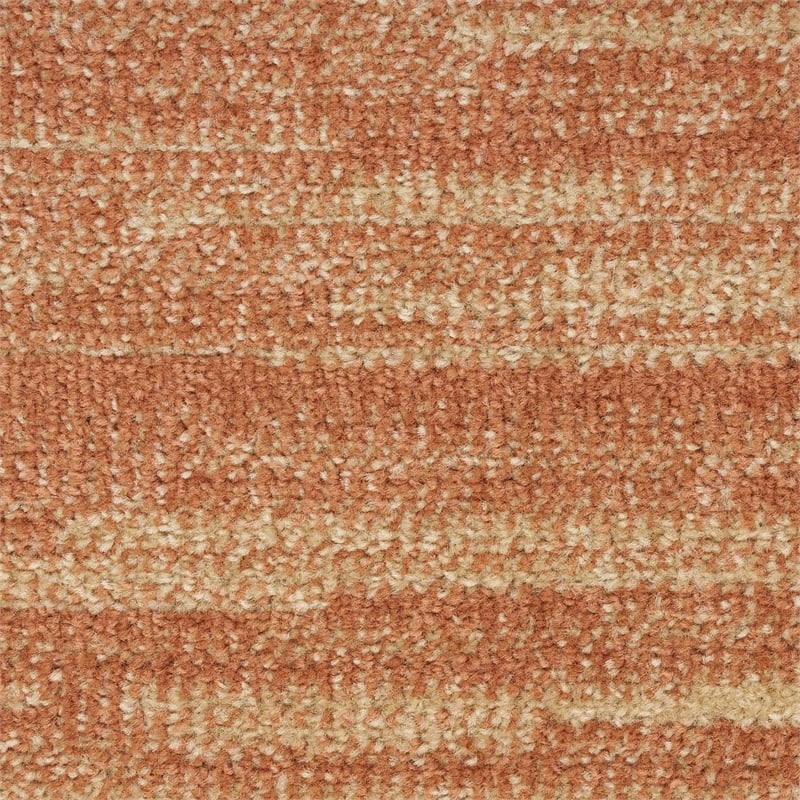 Pemberly Row Modern / Contemporary 10' Runner Rust Fabric Area Rug