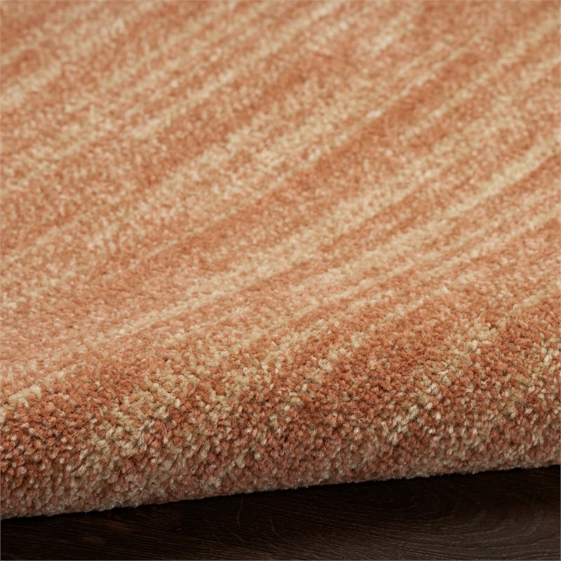Pemberly Row Modern / Contemporary 10' Runner Rust Fabric Area Rug