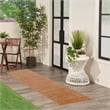 Pemberly Row Modern / Contemporary 10' Runner Rust Fabric Area Rug