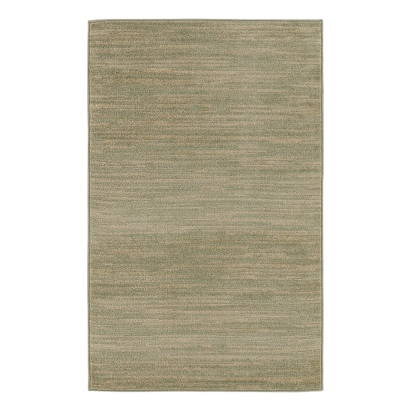 Pemberly Row Contemporary 3' x 5' Green Gold Fabric Area Rug