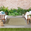 Pemberly Row Contemporary 4' x 6' Green Gold Fabric Area Rug