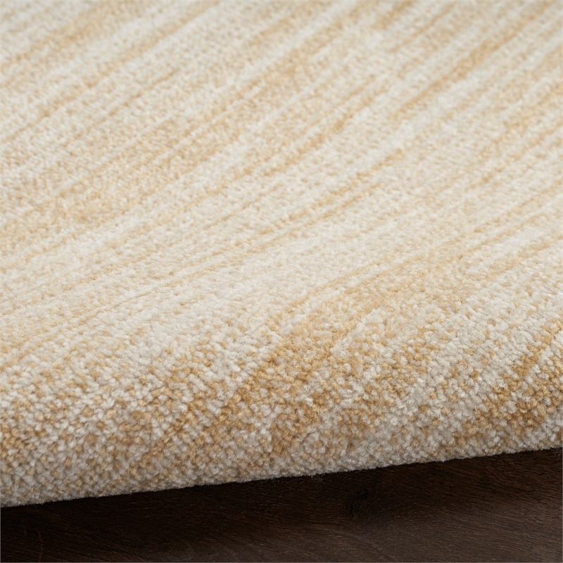 Pemberly Row Contemporary 3' x 5' Ivory Gold Fabric Area Rug