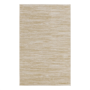 Pemberly Row Contemporary 3' x 5' Ivory Gold Fabric Area Rug