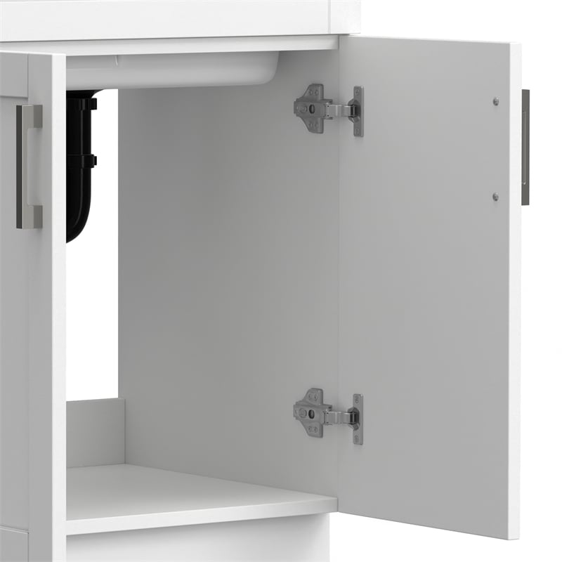 Pemberly Row 28-inch ABS Utility Sink & Cabinet in Pure White
