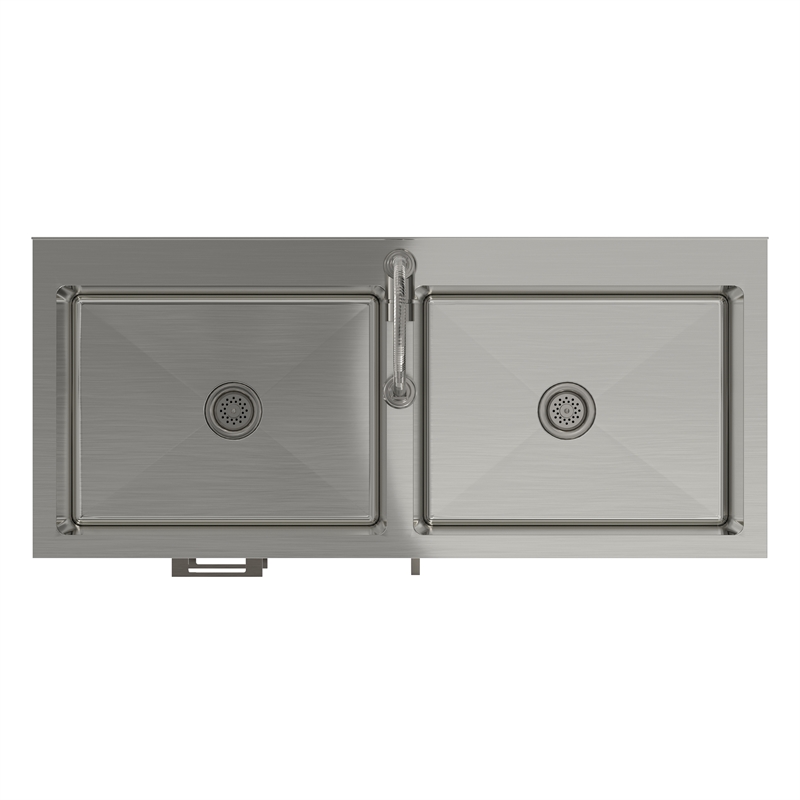 Pemberly Row Contemporary 46-inch Utility Sink & Cabinet in Pure White