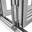 Pemberly Row 3 Panels Folding Doors In White Folded Out From Left To Right
