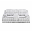 Pemberly Row Corduroy Double Reclining Love Seat with Center Console in Gray
