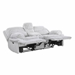 Pemberly Row Corduroy Double Reclining Love Seat with Center Console in Gray
