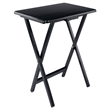 Pemberly Row Contemporary 2-Piece Snack Table Set in Black Finish