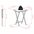 Pemberly Row Contemporary 2-Piece Snack Table Set in Black Finish