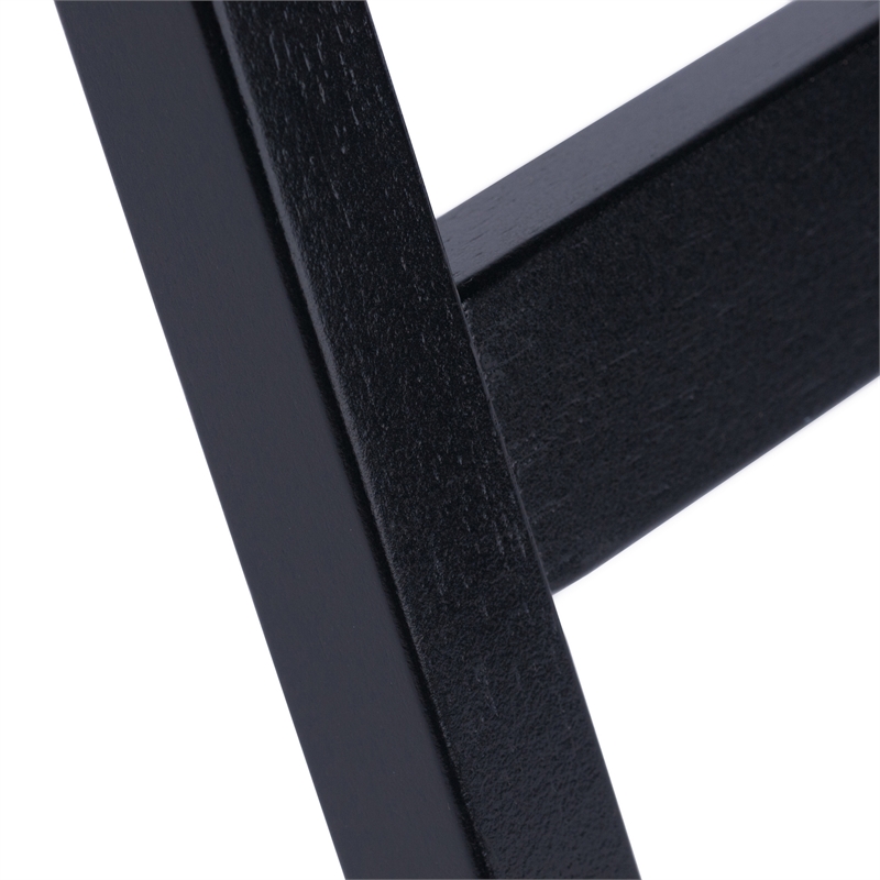 Pemberly Row Contemporary 2-Piece Snack Table Set in Black Finish