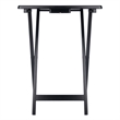 Pemberly Row Contemporary 2-Piece Snack Table Set in Black Finish
