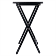Pemberly Row Contemporary 2-Piece Snack Table Set in Black Finish