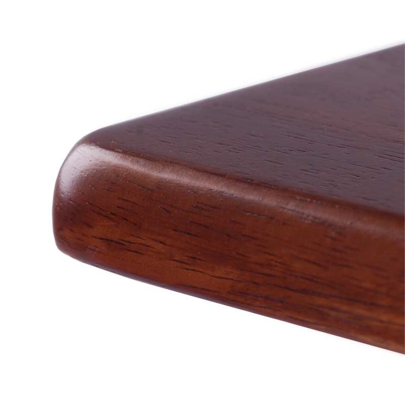 Pemberly Row Contemporary 2-Piece Snack Table Set in Walnut Finish