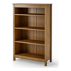 Pemberly Row Transitional 48&quot Solid Wood Classic Bookcase in Mocha