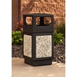 Pemberly Row Outdoor/Indoor Aggregate Side Opening Trash Can 38-Gallon Black