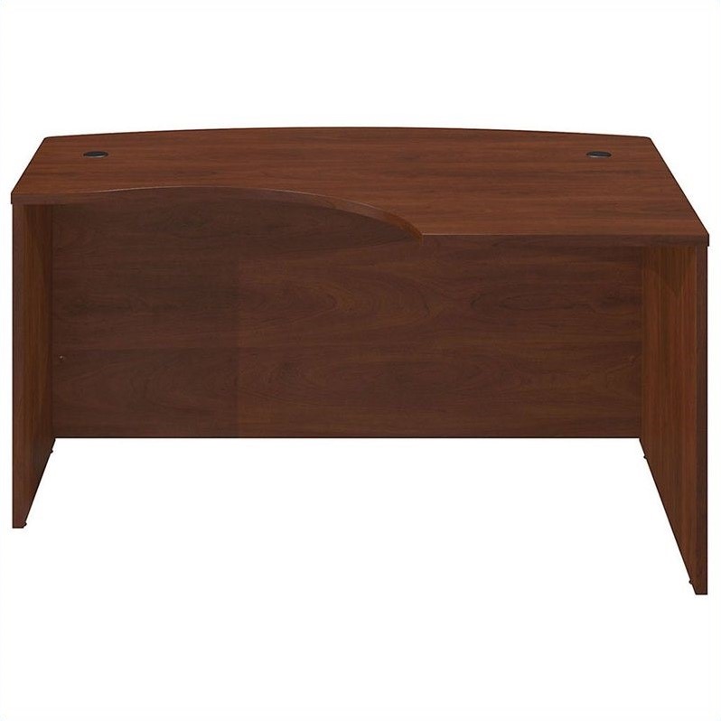 Pemberly Row Engineered Wood Right Hand L-Bow Desk in Hansen Cherry
