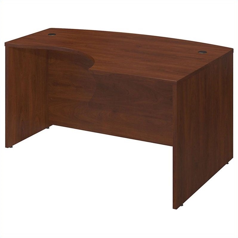 Pemberly Row Engineered Wood Right Hand L-Bow Desk in Hansen Cherry
