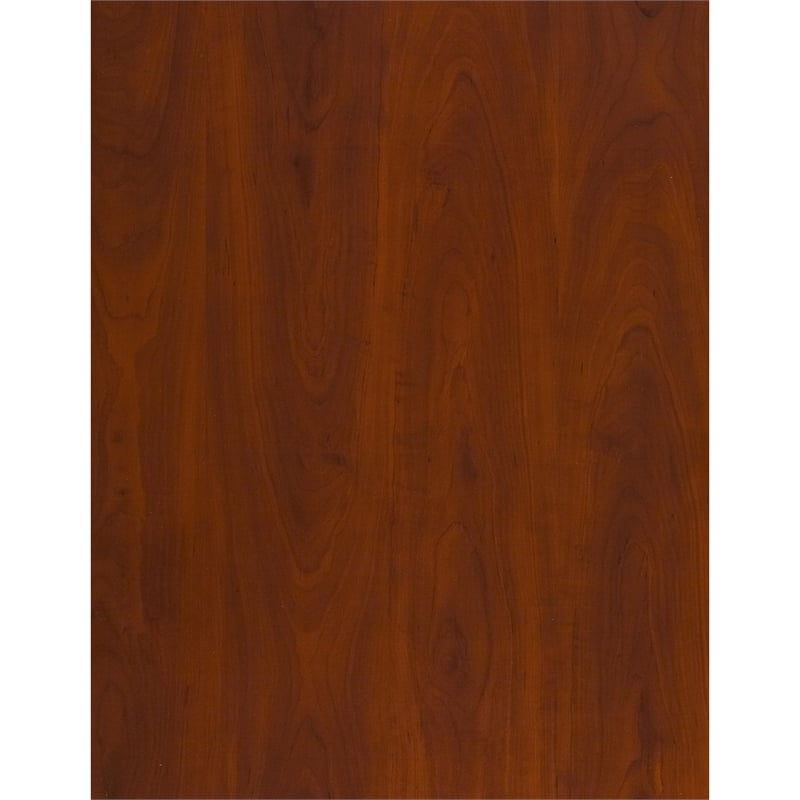 Pemberly Row Engineered Wood Right Hand L-Bow Desk in Hansen Cherry