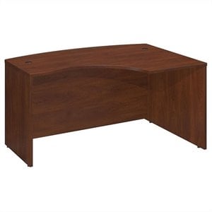 Pemberly Row Engineered Wood Right Hand L-Bow Desk in Hansen Cherry