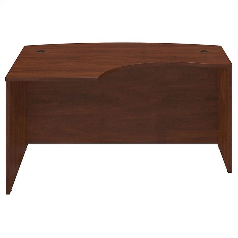Pemberly Row Left Hand Engineered Wood L-Bow Desk Shell in Hansen Cherry