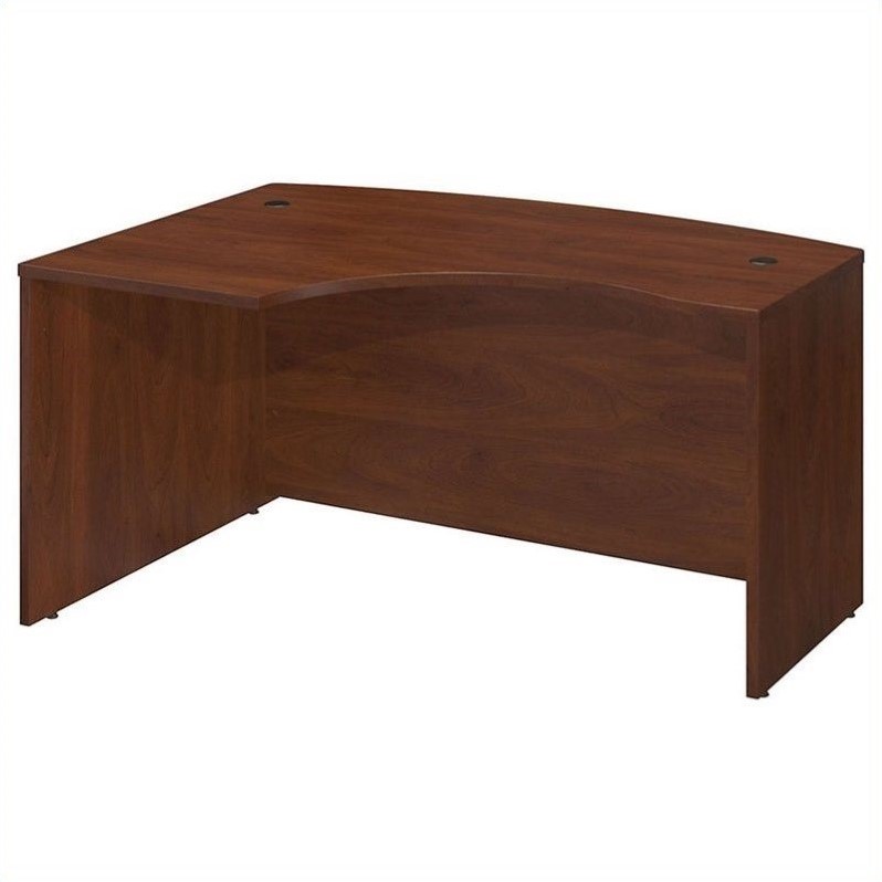 Pemberly Row Left Hand Engineered Wood L-Bow Desk Shell in Hansen Cherry