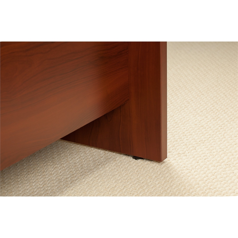 Pemberly Row Left Hand Engineered Wood L-Bow Desk Shell in Hansen Cherry