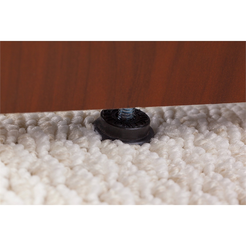 Pemberly Row Left Hand Engineered Wood L-Bow Desk Shell in Hansen Cherry