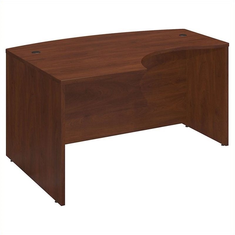 Pemberly Row Left Hand Engineered Wood L-Bow Desk Shell in Hansen Cherry