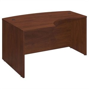 Pemberly Row Left Hand Engineered Wood L-Bow Desk Shell in Hansen Cherry