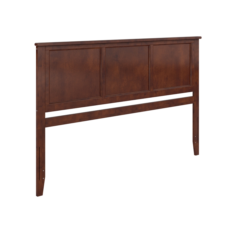 Pemberly Row Madison King Solid Wood Panel Headboard in Walnut