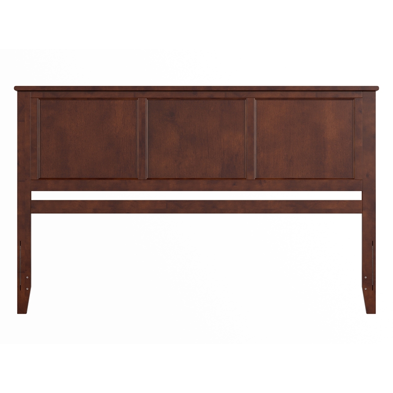 Pemberly Row Madison King Solid Wood Panel Headboard in Walnut