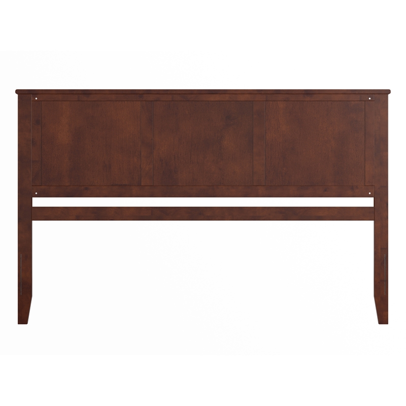 Pemberly Row Madison King Solid Wood Panel Headboard in Walnut