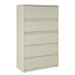 Pemberly Row 42-in Wide Metal 5 Drawer Lateral Filing Cabinet Putty/Beige
